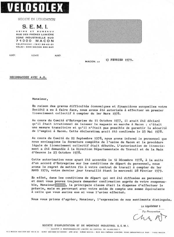 liquidation SEMI f�vrier 1979